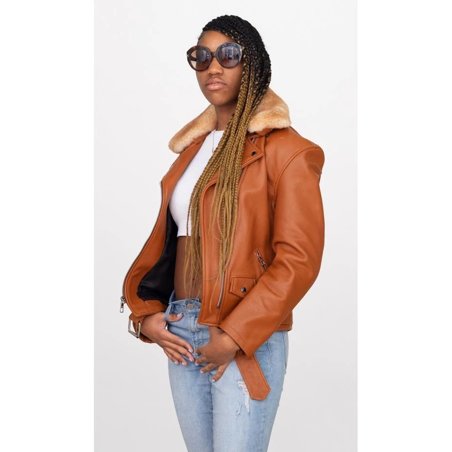 G-Gator Ladies Genuine Leather / Sheepskin Motorcycle Jacket 1033. - Image 3