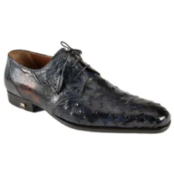 Mauri 1188/1 Wonder Blue Genuine Ostrich Hand-Painted Shoes.