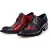 Mauri Red / Charcoal Grey Genuine All Over Alligator Oxford Shoes.