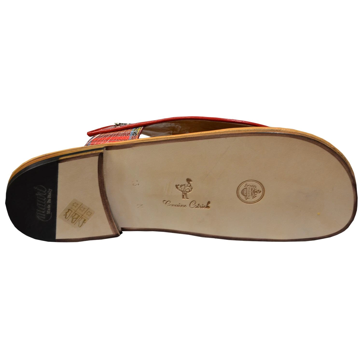 Mauri 1951/5 Brown Genuine Ostrich Leg Sandals. - Image 3