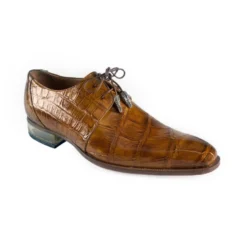 Mauri ''4851/2'' Mustard Burnished Genuine Body Alligator Hand Painted Shoes.