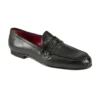 Mauri 4889 Black Genuine Crocodile Flanks / Calfskin Dress Casual Loafers.