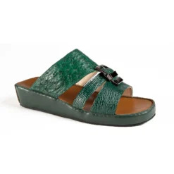 Mauri "5029/1" Forest Green Genuine Shark / Ostrich Platform Sandals.