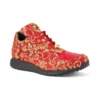 Mauri "8900/2" Red / Gold Genuine Crocodile / Gobelins Fabric Casual Sneakers.