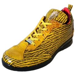 Fennix Italy "Alex" Yellow / Black Genuine Alligator / Calfskin Sneakers