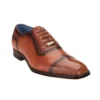 Belvedere "Corey" Antique Honey Genuine Ostrich / Italian Calf Oxford Shoes 1618.