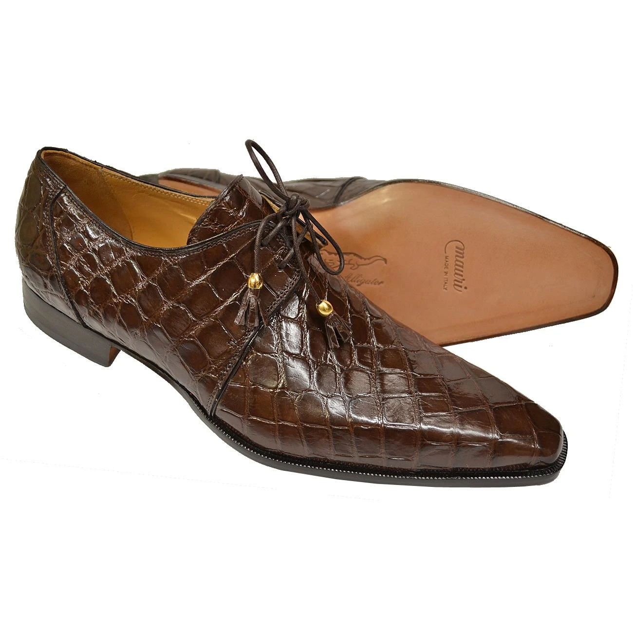 Mauri 53125 Sport Rust Genuine All-Over Alligator Belly Skin Shoes - Image 2