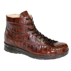 Fennix Italy "FRANCIS " Brown Genuine Alligator Casual Sneakers.