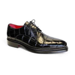 Fennix Italy "GABRIEL" Black All Over Genuine Alligator Shoes.
