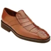 Belvedere "Gavino" Honey Genuine Ostrich / Soft Calfskin Ultra Light Rubber Sole Loafer 265.