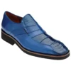 Belvedere "Gavino" Royal Blue Genuine Ostrich / Soft Calfskin Ultra Light Rubber Sole Loafer 265.