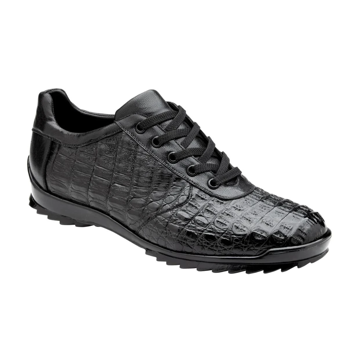 Belvedere "Germano" Black Genuine Crocodile / Calfskin Sneakers. - Image 3