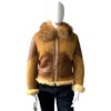 G-Gator Ladies Genuine Sheepskin Leather Trim Fur Collar Aviator Jacket 1047.