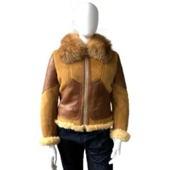 G-Gator Ladies Genuine Sheepskin Leather Trim Fur Collar Aviator Jacket 1047.