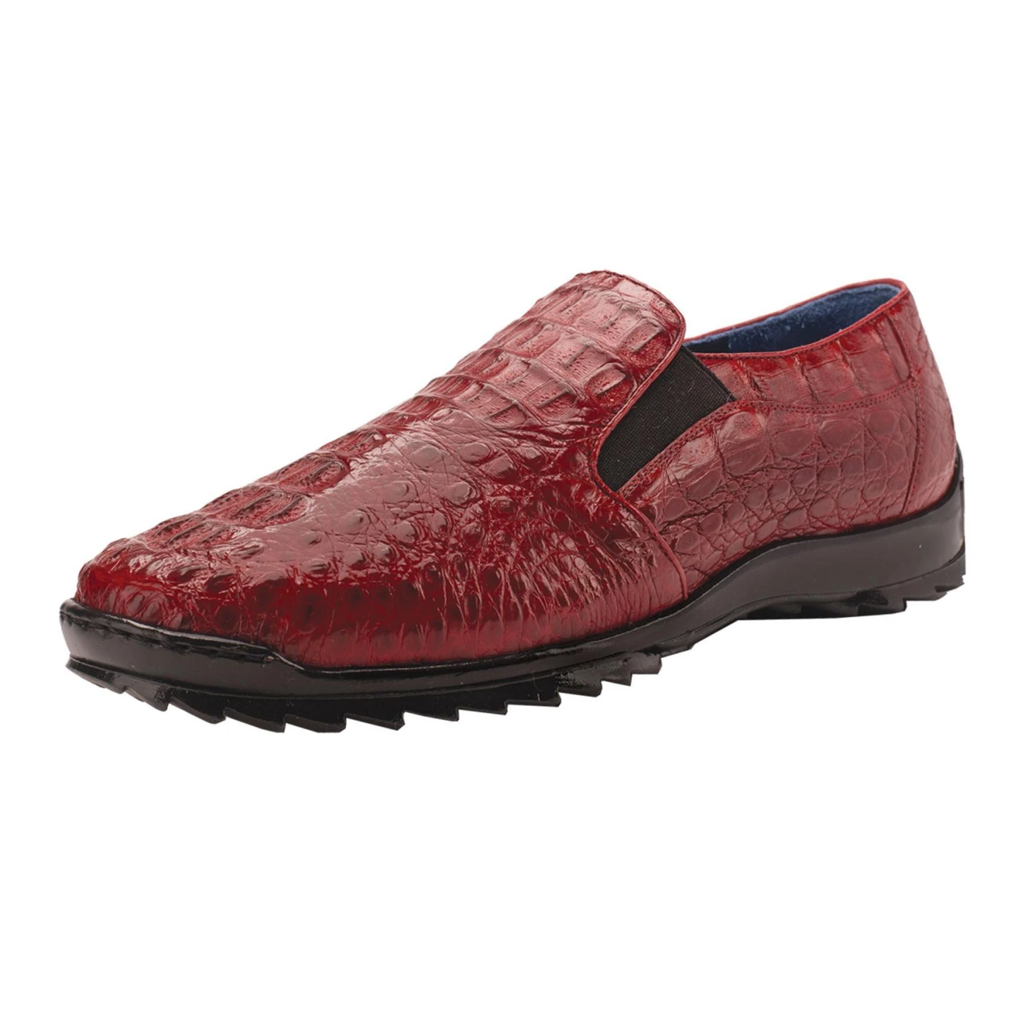 Belvedere "Jasper" Red Hornback Crocodile Casual Slip-On Sneakers Y16. - Image 3
