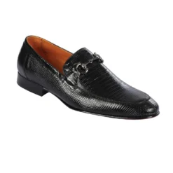 Lombardy Black Genuine Lizard Skin Horsebit Loafer Shoes ZLD010705.