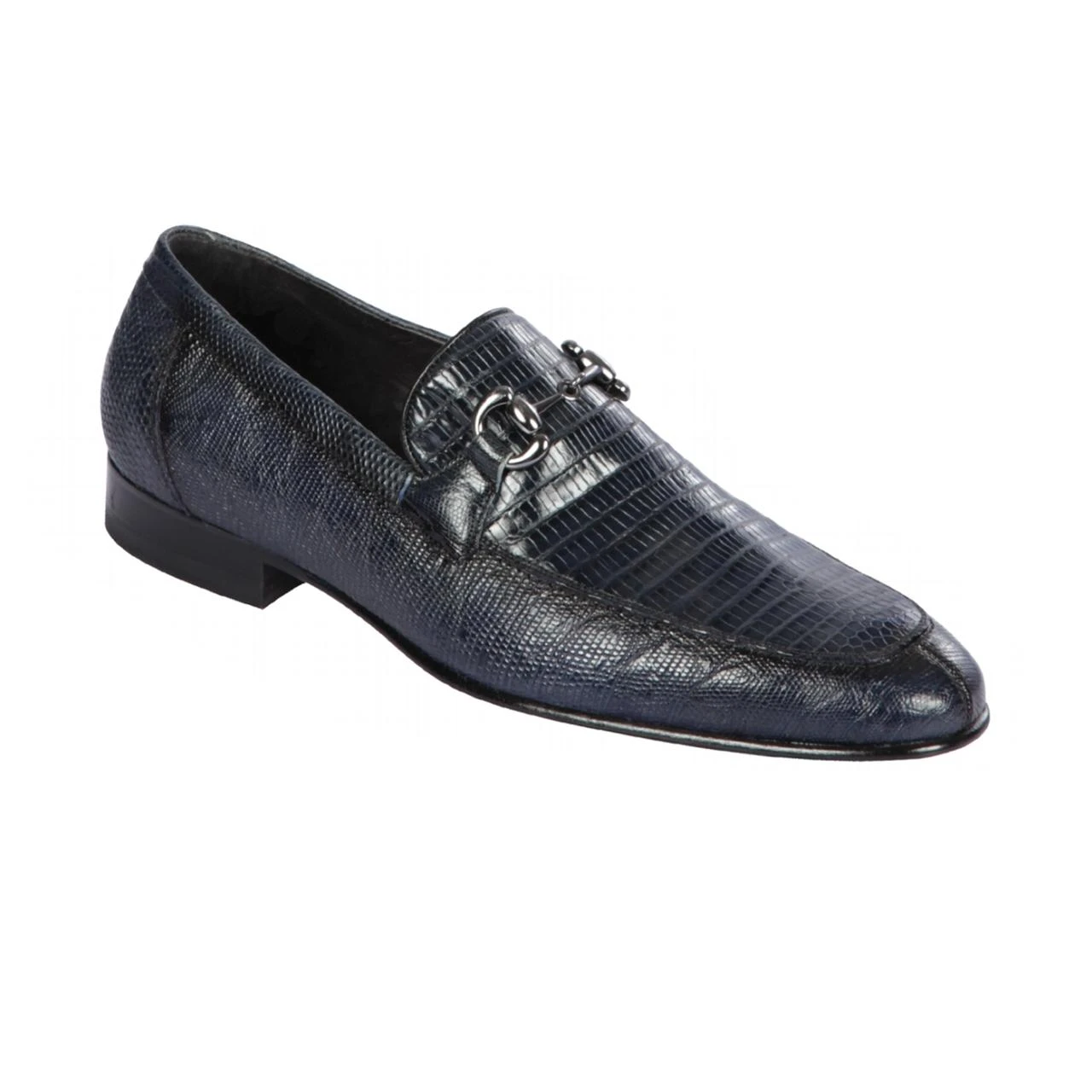 Lombardy Navy Blue Genuine Lizard Skin Horsebit Loafer Shoes ZLD010710.