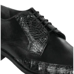 Lombardy Black Genuine Crocodile / Leather Wingtip Dress Shoe ZLM018205.