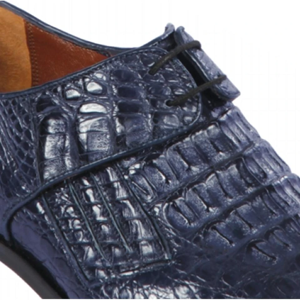 Lombardy Navy Genuine Crocodile Hornback Dress Shoe ZLM020210. - Image 2