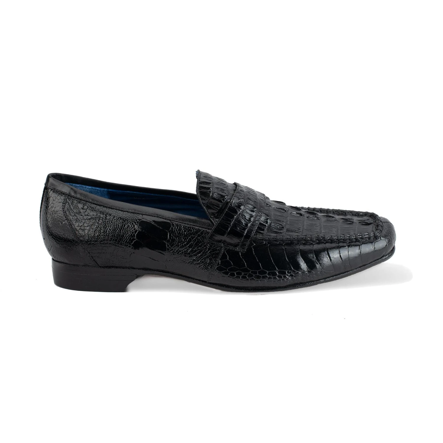 Belvedere "Natale" Black Genuine Genuine Crocodile And Ostrich Shoes 1029. - Image 2