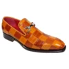 Fennix Italy "Oscar" Brandy / Cognac Genuine Eel Horse Bit Loafer Shoes.