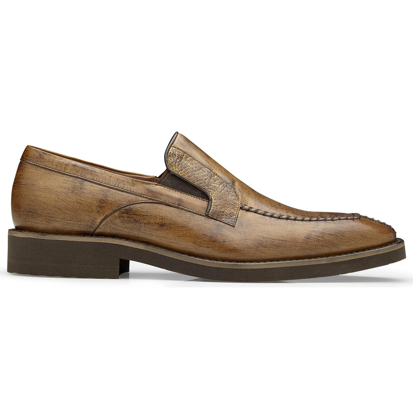 Belvedere "Pietro" Antique Almond Genuine Ostrich / Italian Calfskin Ultra Light Rubber Sole Loafer 4B7. - Image 2