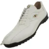 LA Exotics "Dino" White Crocodile Tail / Lambskin Sneakers With Eyes ZC090128