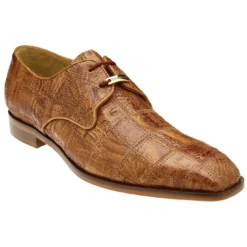 Belvedere "Sabato" Honey Genuine Alligator Patch Work Lace-up R16.