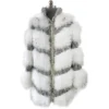 Winter Fur Ladies Natural White Genuine Raccoon 3/4 Coat W02Q01WT.