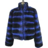 Winter Fur Ladies Royal Blue Genuine Full Skin Rabbit Bomber Jacket W18S03RB.