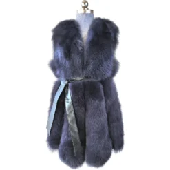 Winter Fur Ladies Grey Genuine Fox Fur 3/4 Vest W53V03GY.