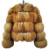 Winter Fur Ladies Natural / Red Genuine Fox Bomber Jacket W73S01RF.