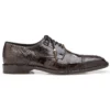 Belvedere "Batta" Chocolate All-Over Genuine Ostrich Lace-Up Shoes 14006.