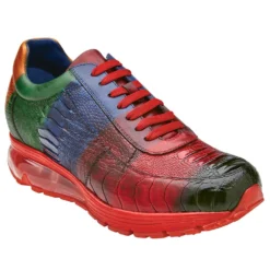 Belvedere "George" Multicolor Genuine Ostrich Leg Sneakers E16.