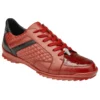 Belvedere "Joel" Red / Black Genuine Crocodile / Soft Calf Lace-Up Sneakers 31606.