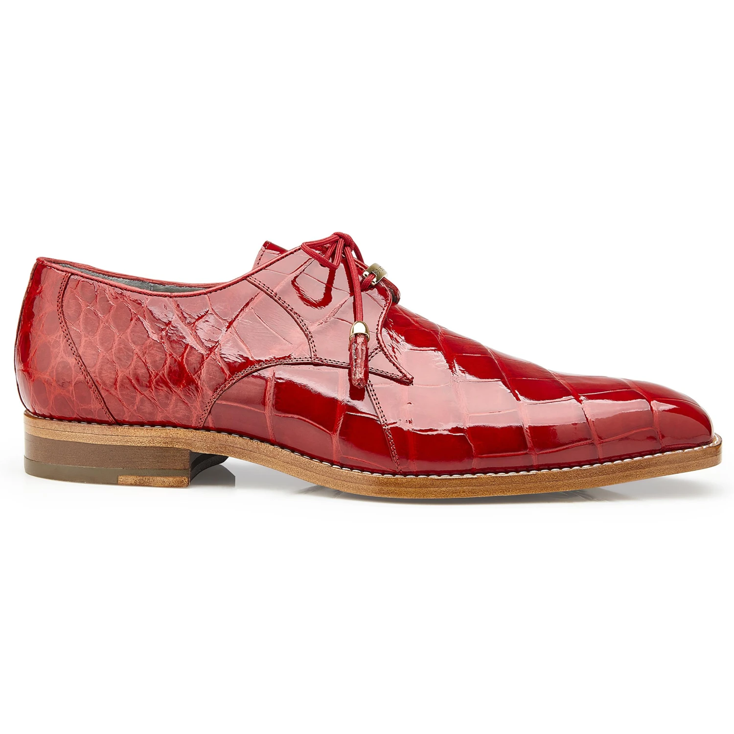 Belvedere "Lago" Red All-Over Genuine Alligator Shoes 14010. - Image 3