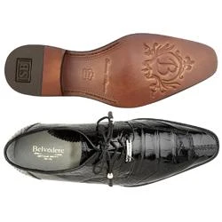 Belvedere "Lorenzo" Black Genuine All-Over Alligator Shoes B01. - Image 2