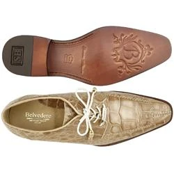 Belvedere "Lorenzo" Taupe Genuine All-Over Alligator Shoes B01. - Image 2