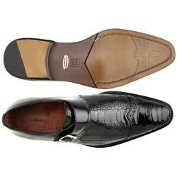 Belvedere "Salinas" Black Genuine Ostrich / Italian Calf Monk Strap Loafer Shoes 3B6. - Image 2