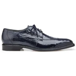 Belvedere "Siena" Navy All-Over Genuine Ostrich Shoes 1463.