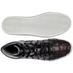 Belvedere "Vero" Black Cherry Genuine Crocodile Patchwork Casual Sneakers Y01. - Image 2