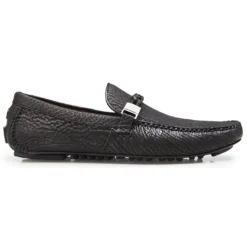 Belvedere "Zante" Black Genuine Shark Loafer Shoes 24V.