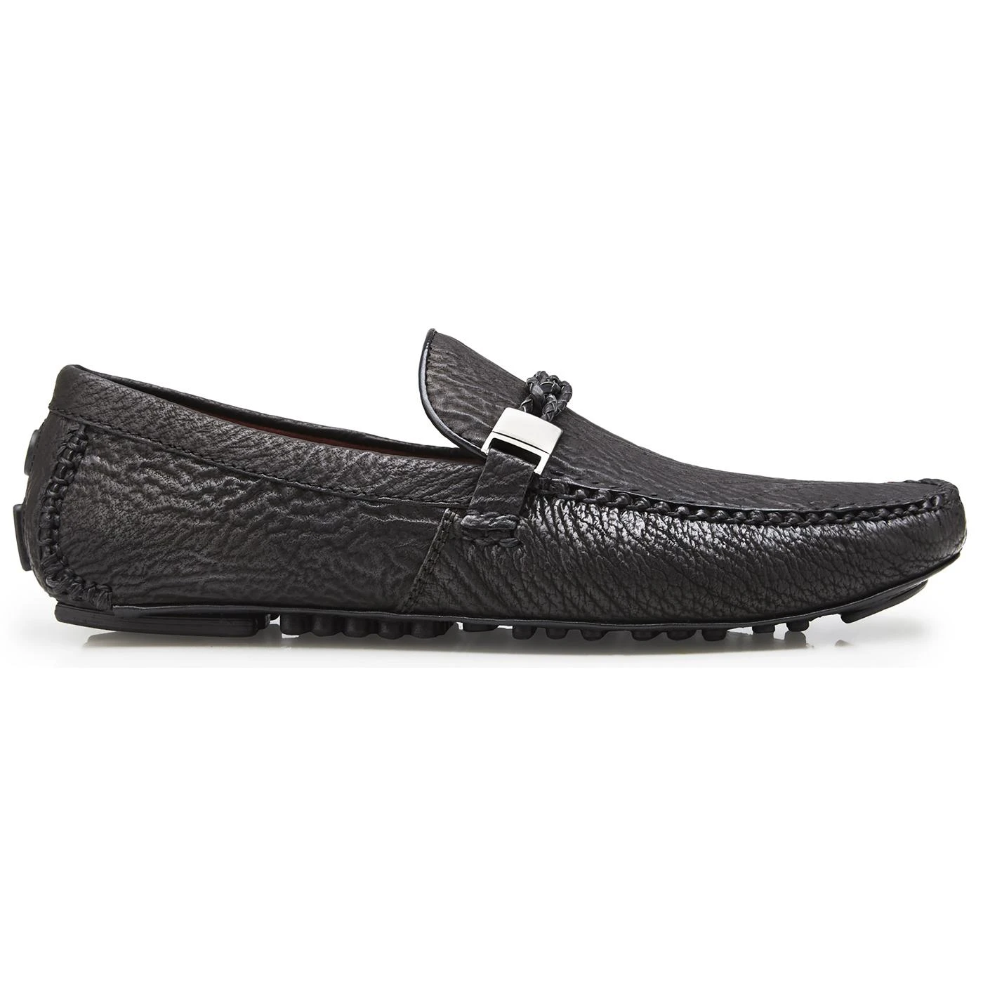 Belvedere "Zante" Black Genuine Shark Loafer Shoes 24V.