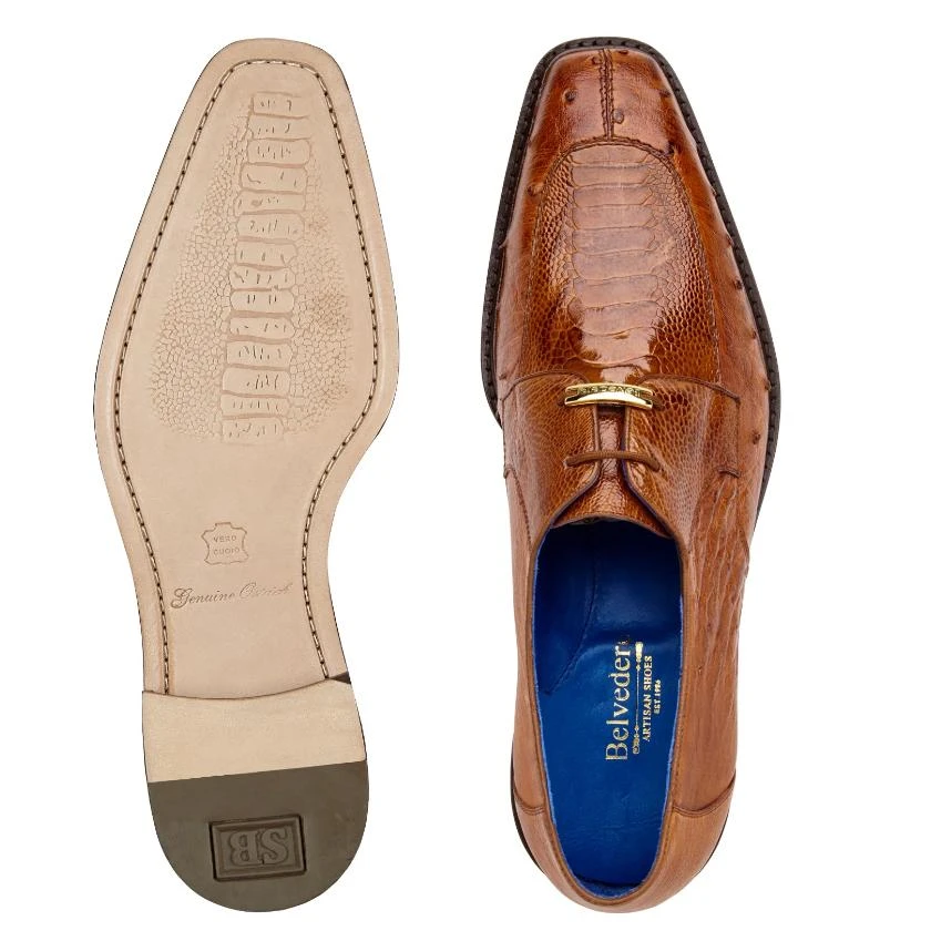 Belvedere "Bolero" Antique Almond Genuine Quill Ostrich Dress Shoes. - Image 3