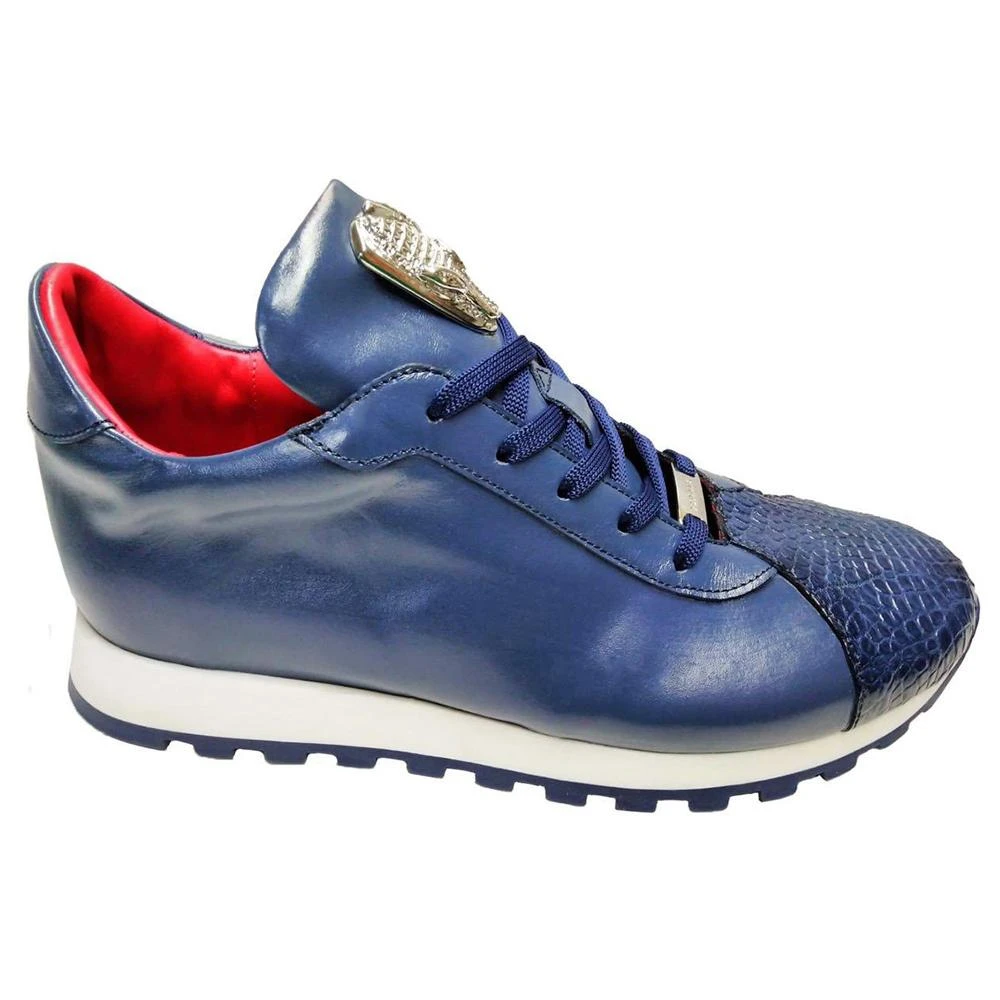 Fennix Italy "Felix " Blue Genuine Alligator / Calf-Skin Leather Casual Sneakers. - Image 2