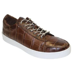Fennix Italy "Adam" Brown Genuine Alligator Sneakers.