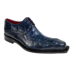 Fennix Italy "Finley" Navy Genuine Alligator / Calf Oxford Shoes.