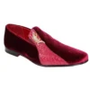 Fennix Italy "George" Burgundy Genuine Alligator / Suede Loafers Shoes.