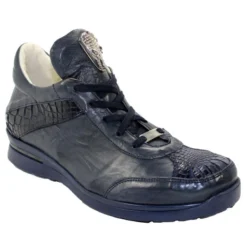 Fennix Italy "Jake" Navy Genuine Alligator / Calf Leather Sneakers.