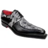 Fennix Italy "Theo" Black / Grey Genuine Alligator / Calf-Skin Leather Shoes.